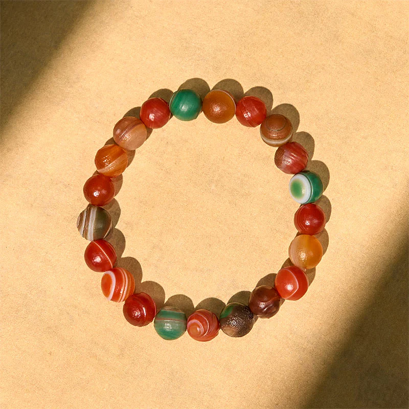 Buddha Stones Natural Alashan Agate Confidence Bracelet