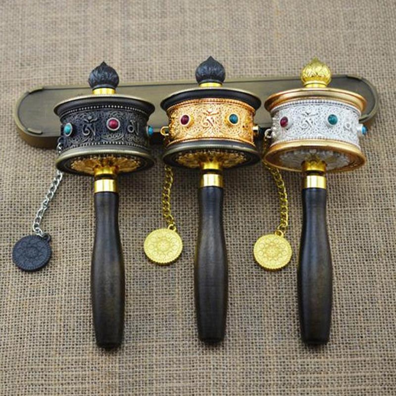 Buddha Stones Tibetan Lucky Prayer Wheel Decoration
