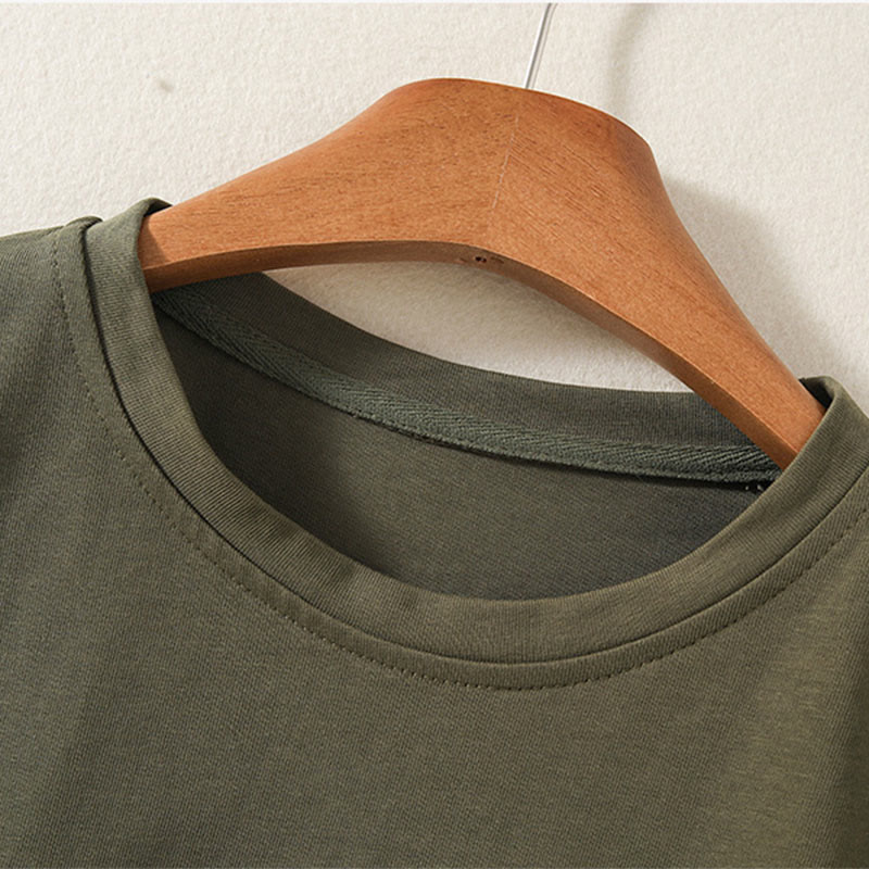 Buddha Stones Casual Pure Irregular Hem Cotton Linen Women's Long Sleeve T-shirt