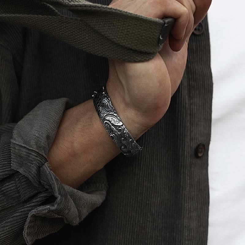 Buddha Stones 999 Sterling Silver 990 Gold Koi Fish Luck Wealth Success Bracelet Bangle