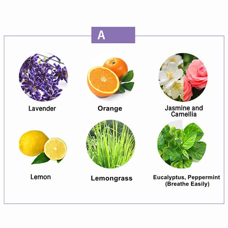 Buddha Stones 6Pcs Lavender Orange Jasmine Lemongrass Soothing Aromatherapy Healing Essential Oils Set