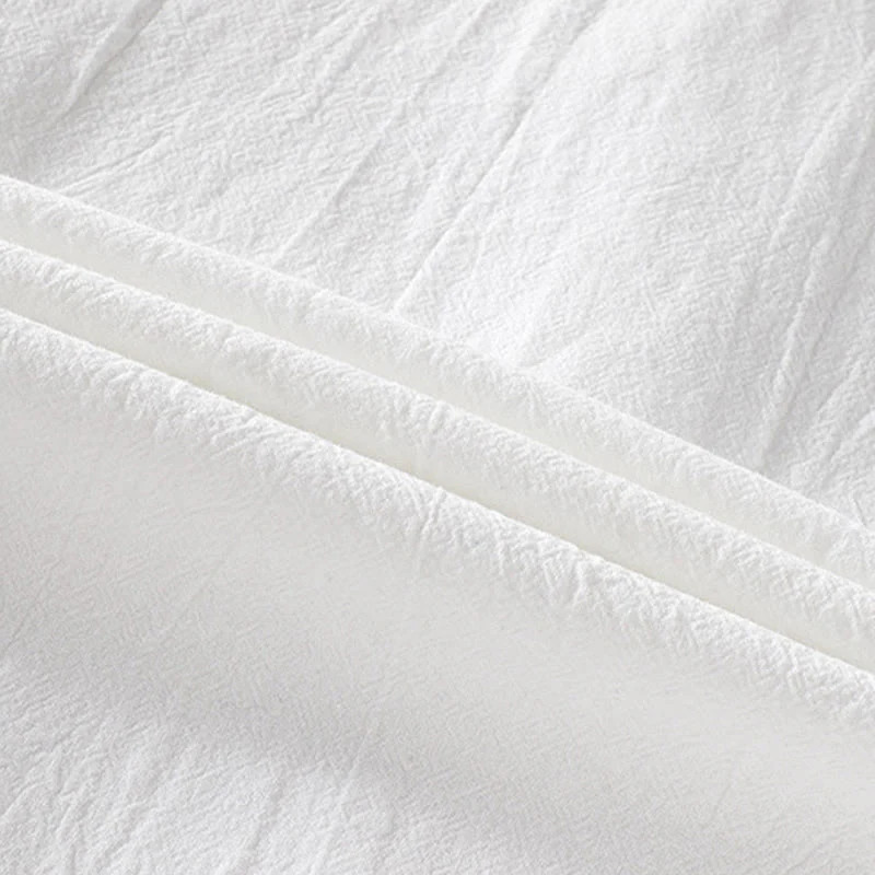 Buddha Stones Summer Solid Men's Buttons Half Sleeve Cotton Linen Shirt