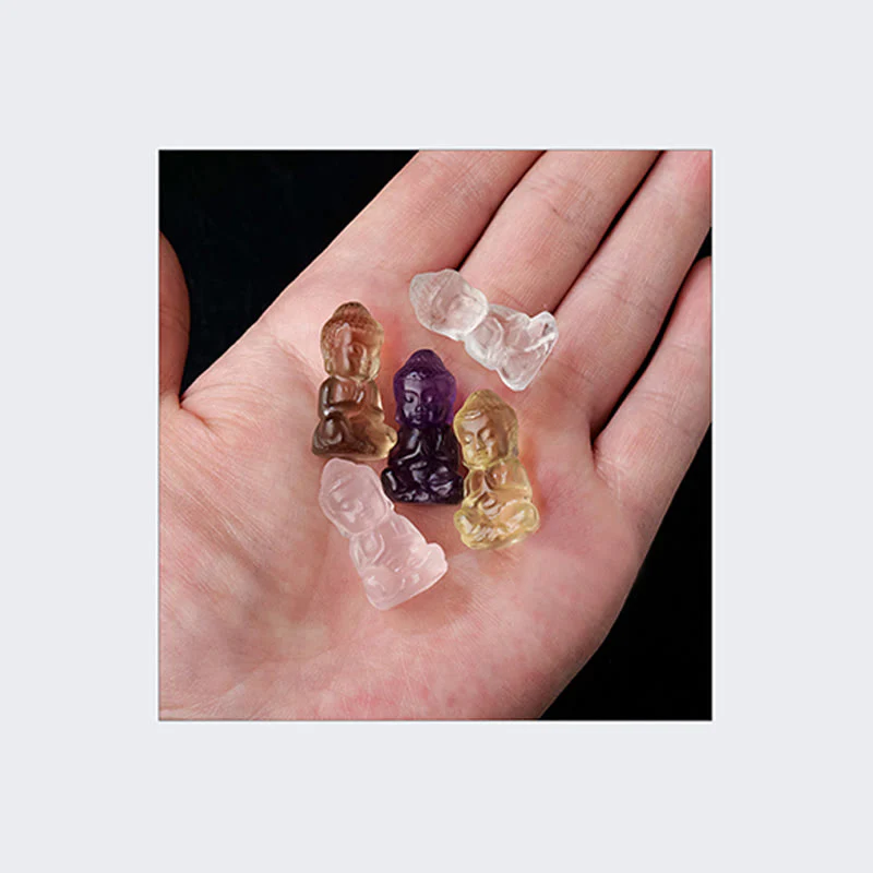 Buddha Stones Various Crystal Amethyst Pink Crystal White Crystal Citrine Buddha Carved Spiritual Healing Necklace Pendant Decoration (Extra 30% Off | USE CODE: FS30)