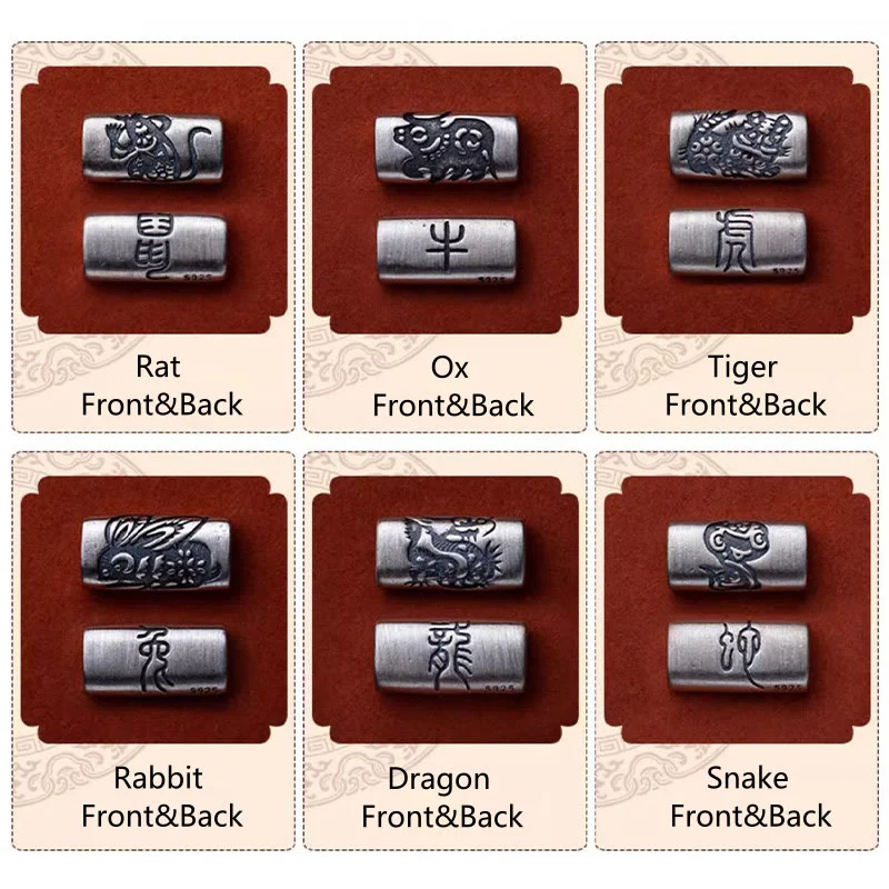 Buddha Stones 925 Sterling Silver 12 Chinese Zodiac Cinnabar String Bracelet