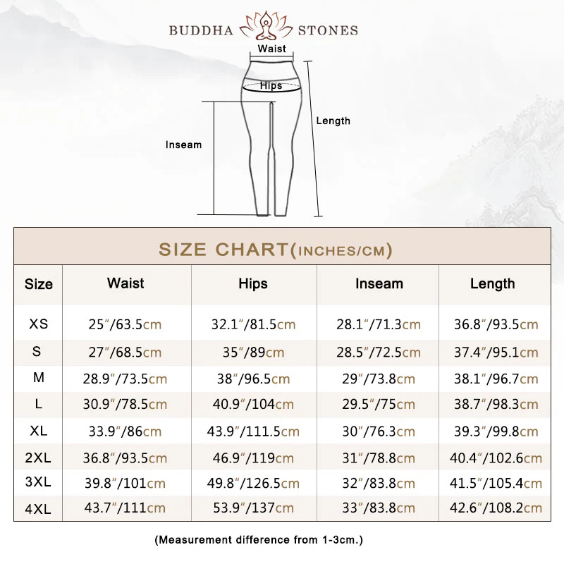 Buddha Stones Red-crowned Cranes Cloud Sea Wave Pattern Print Gym Leggings Women's Yoga Pants