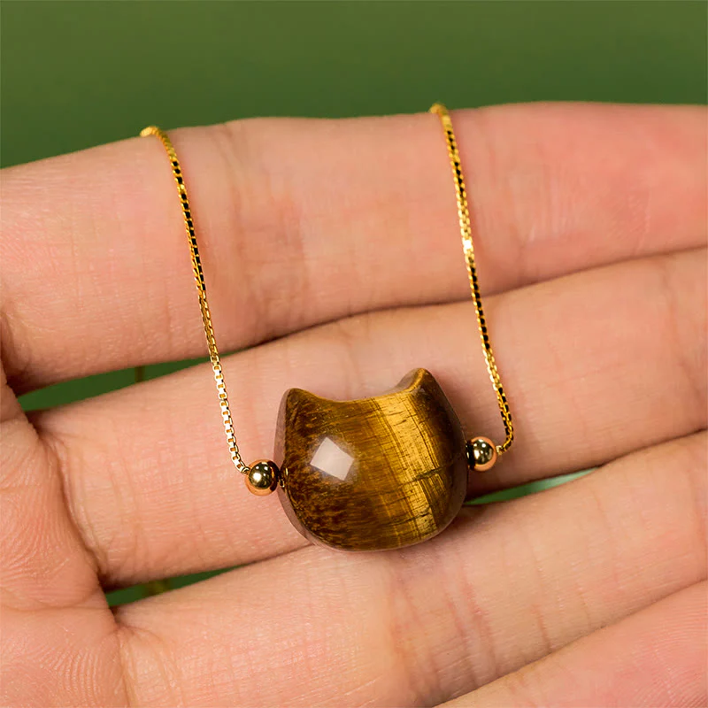 Buddha Stones 925 Sterling Silver Cat Tiger Eye Protection Bracelet