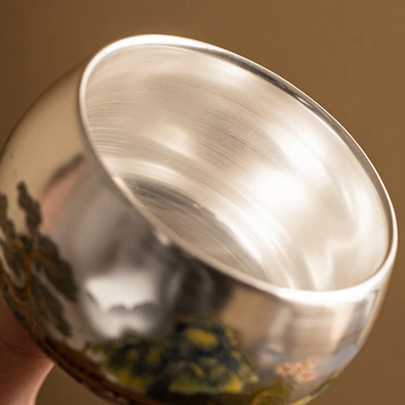 Buddha Stones Fish Lotus Seaweed Valley Mountains Pine Tree Dragon Teacup Kung Fu Tea Cup With Gift Box