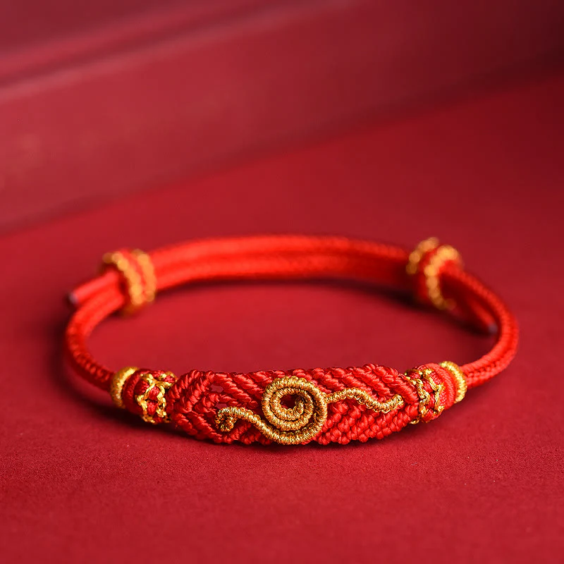 Buddha Stones Handmade Red String Eight Thread Peace Knot Year Of The Snake Protection Luck Braided Bracelet