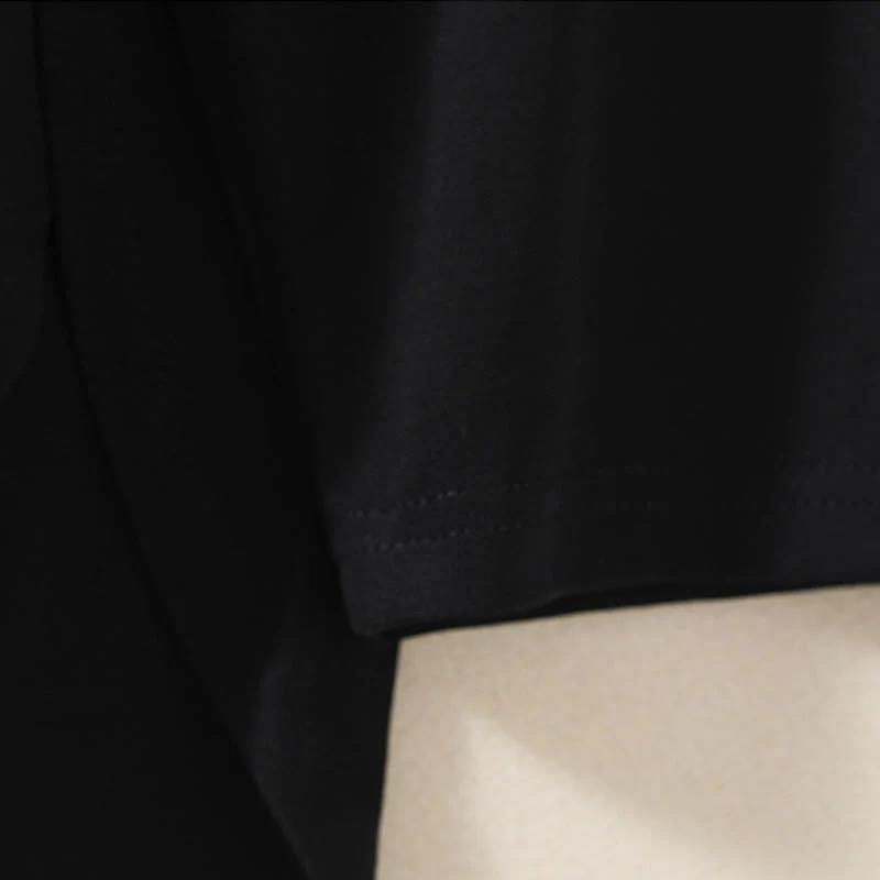 Buddha Stones Casual Pure Irregular Hem Cotton Linen Women's Long Sleeve T-shirt