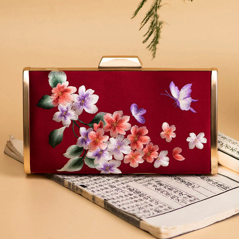 Buddha Stones Carnation Peony Begonia Su Embroidery Wedding Shopping Purse Handbag Crossbody Bag