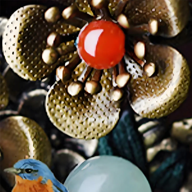 Buddha Stones Green Aventurine Red Agate Alloy Flowers Soothing Hairpin