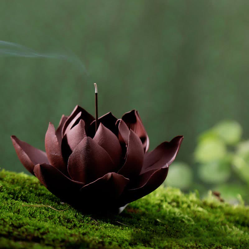 Buddha Stones Tibetan Lotus Positive Peace Incense Burner Decoration