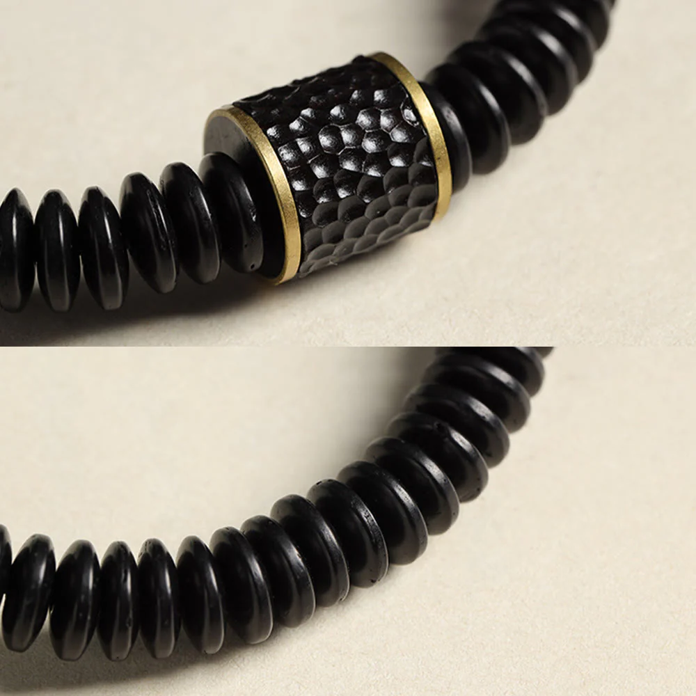 Buddha Stones Tibetan Coconut Shell Auspicious Clouds Positive Bracelet