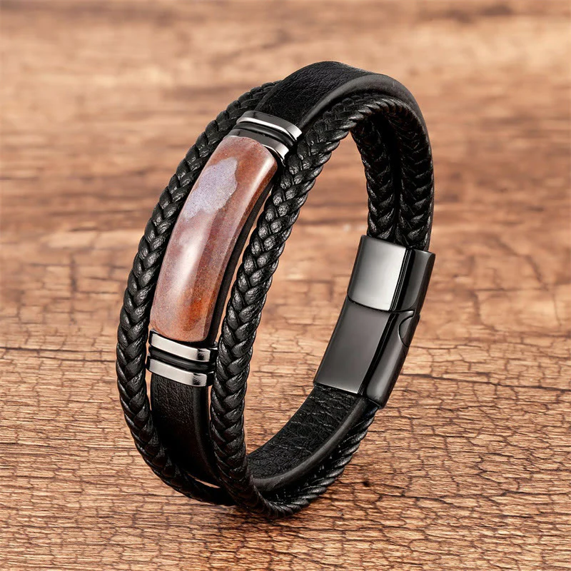 Buddha Stones Natural Stone Green Agate Power Multilayered Braided Leather Bracelet (Extra 30% Off | USE CODE: FS30)