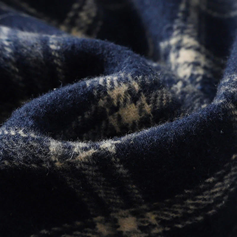 Buddha Stones Retro Plaid Pattern Women's Fleece-Lined Harem Cotton Pants With Pockets