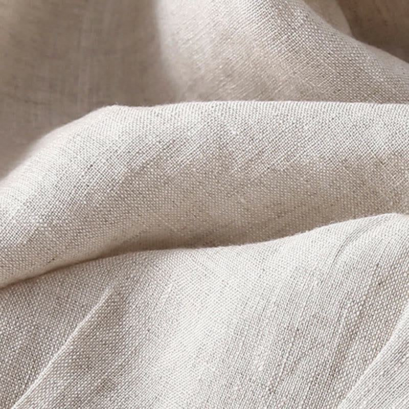 Buddha Stones Plain Lace Women's Harem Cotton Linen Pants With Pockets