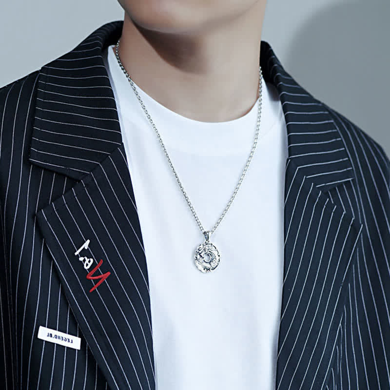 Buddha Stones Koi Fish Dragon Peace Buckle Wealth Necklace Pendant