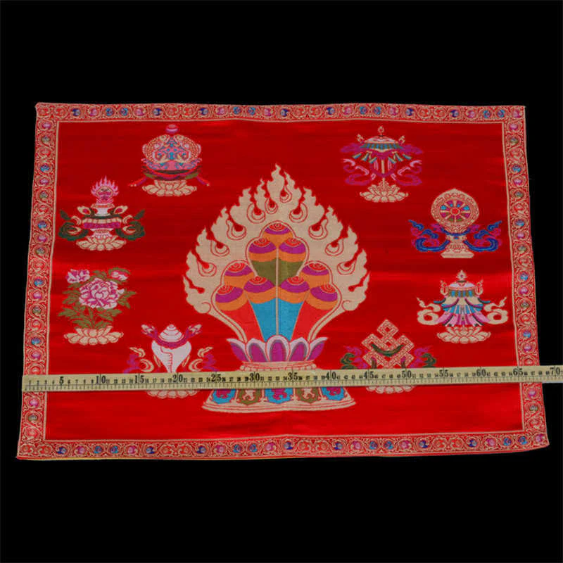 Buddha Stones Prayer Altar Mat Healing Meditation 8 Auspicious Symbols Mat