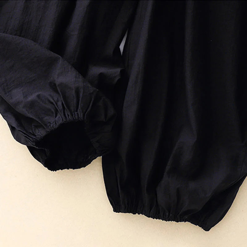 Buddha Stones Casual Simple Design Women's Cotton Harem Pants With Pockets