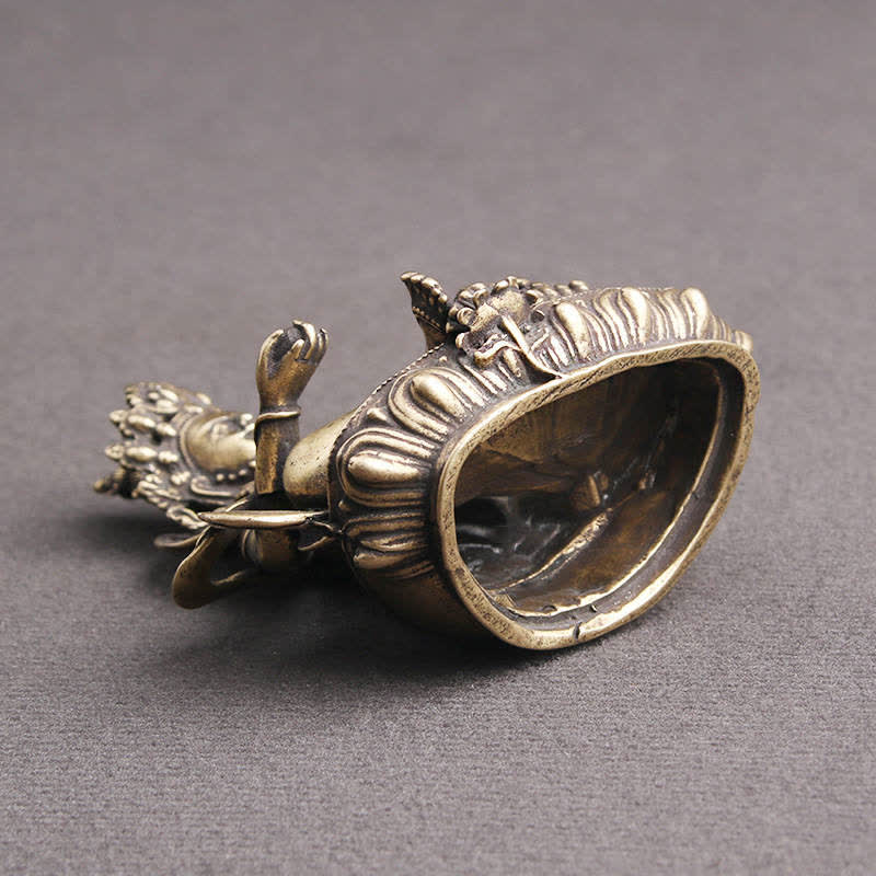 Buddha Stones Yellow Jambhala Bodhisattva Figurine Serenity Copper Statue Decoration