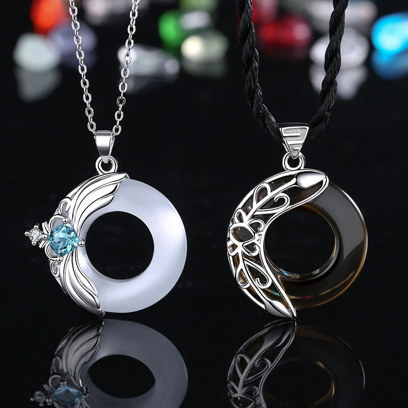 Buddha Stones Love Wings Copper Luck Healing Necklace Pendant