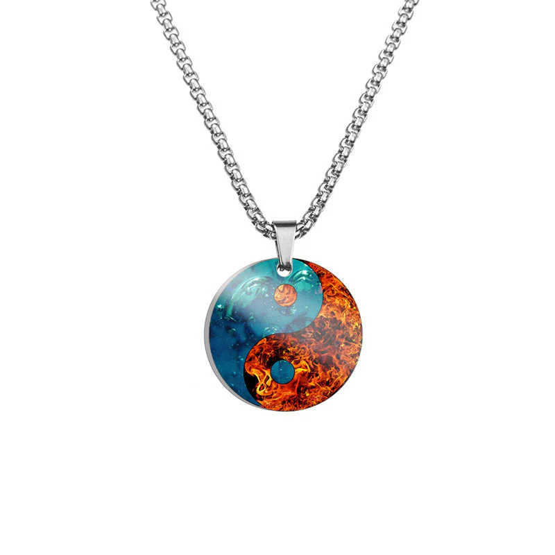 Yin Yang Koi Fish Dragon Titanium Steel Harmony Necklace Pendant (Extra 40% Off | USE CODE: FS40)