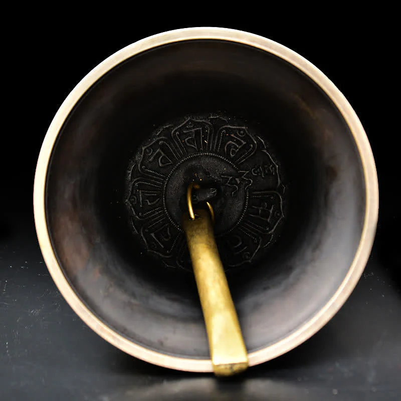 Buddha Stones Tibetan Engraved Buddha Dragon Wind Chime Bell Copper Luck Wall Hanging Decoration