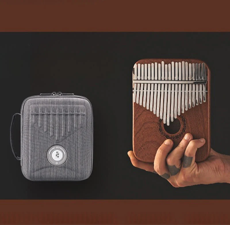 Buddha Stones 21 Keys Kalimba Thumb Piano Yellow Sandalwood Portable Finger Piano