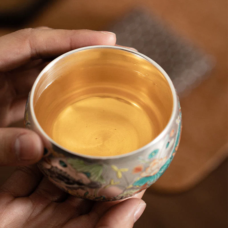 Buddha Stones Fish Lotus Seaweed Valley Mountains Pine Tree Dragon Teacup Kung Fu Tea Cup With Gift Box