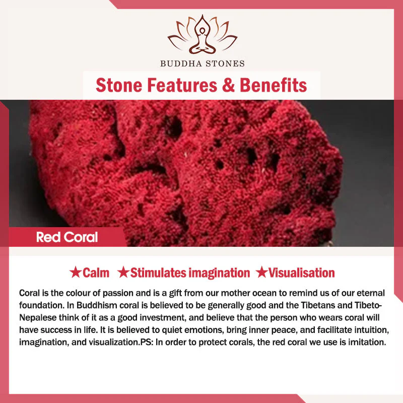 Buddha Stones Natural Green Stone Hematite Red Coral Powerful Bracelet