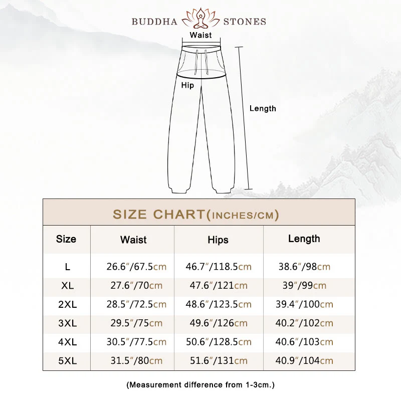 Buddha Stones Simple Drawstring Design Linen Men's Pants With Pockets