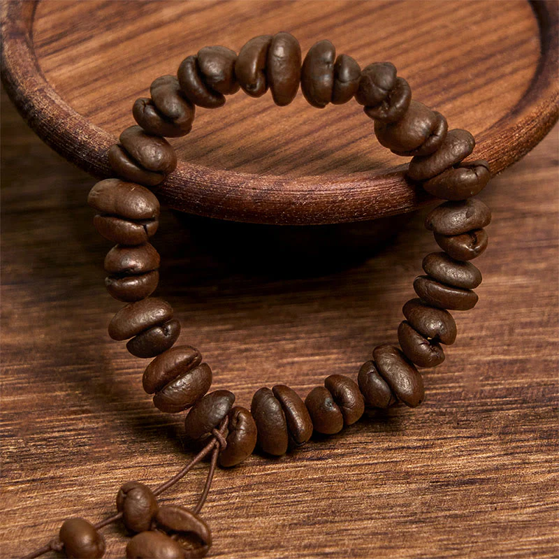 Buddha Stones Handmade Natural Coffee Beans Bracelet