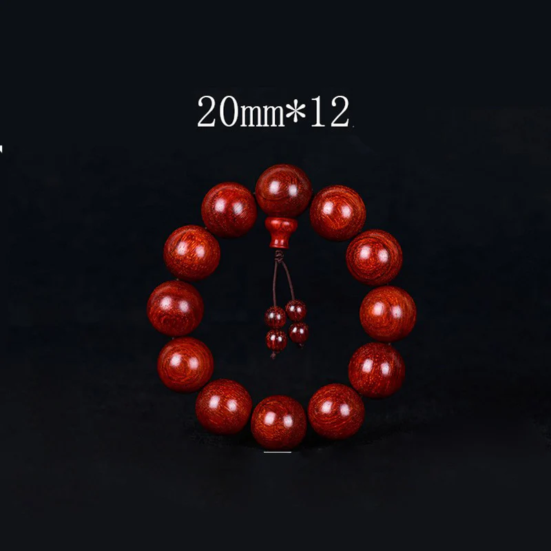 Buddha Stones Tibetan Small Leaf Red Sandalwood Balance Bracelet