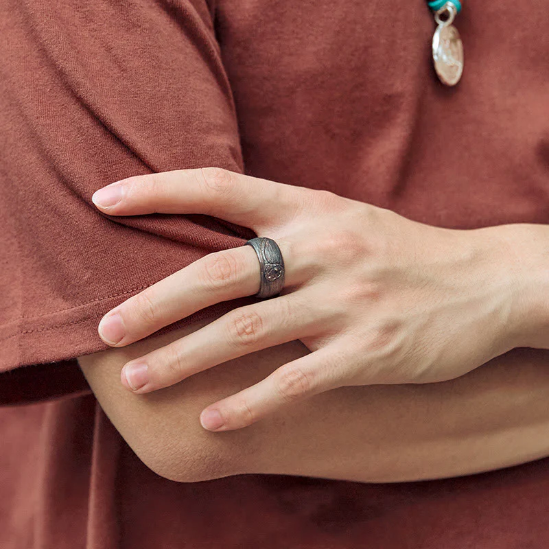 Buddha Stones 999 Sterling Silver Lotus Balance Ring