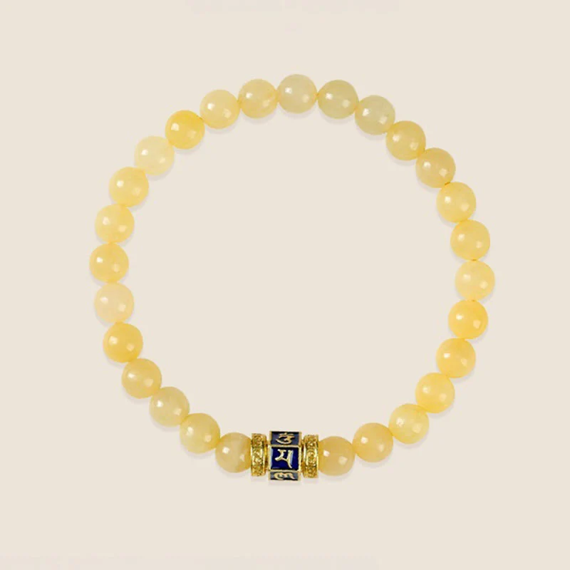 Buddha Stones Topaz Beads Om Mani Padme Hum Fortune Bracelet