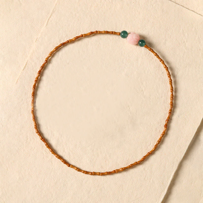 Buddha Stones Ultra-fine Olive Pit Lotus Inner Strength Double Circle Bracelet