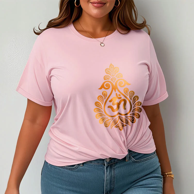 Buddha Stones Gourd OM Symbol Design Tee T-shirt