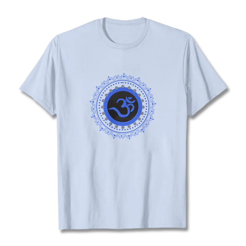 Buddha Stones Om Mandala Pattern Cotton Tee T-shirt