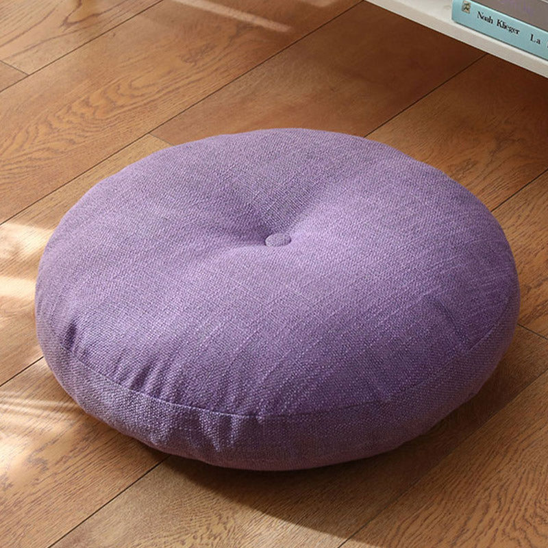 Buddha Stones Lotus Simple Pattern Linen Meditation Seat Cushion Home Living Room Decoration