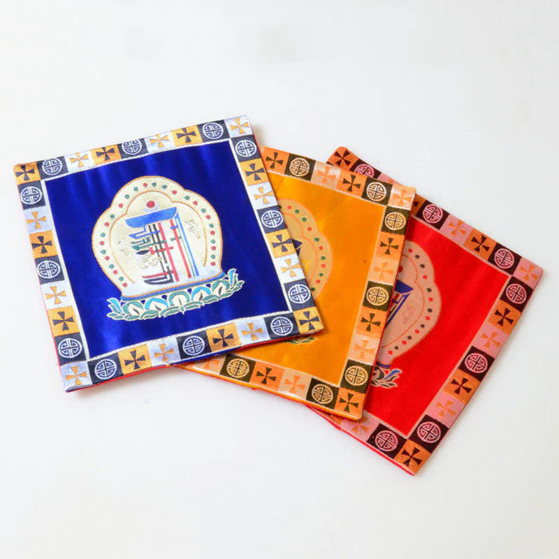 Buddha Stones Prayer Altar Mat Man-Bcu Kalachakra Healing Meditation Jacquard Mat