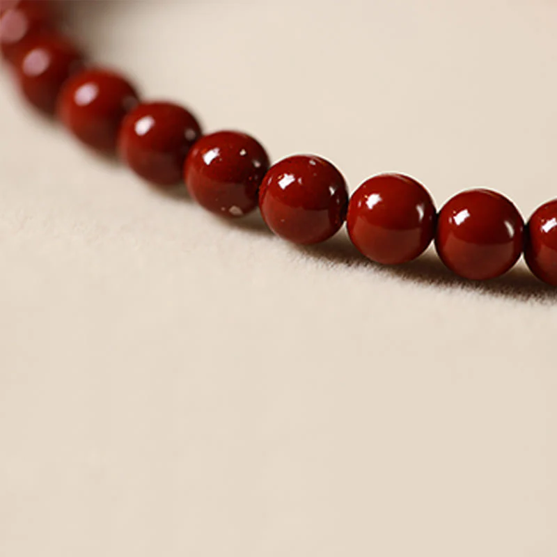 Buddha Stones Natural Cinnabar Pink Crystal Strawberry Quartz Lucky Koi Fish Blessing Bracelet