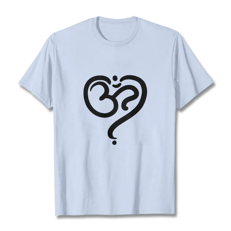Buddha Stones Love Heart OM Symbol Design Tee T-shirt