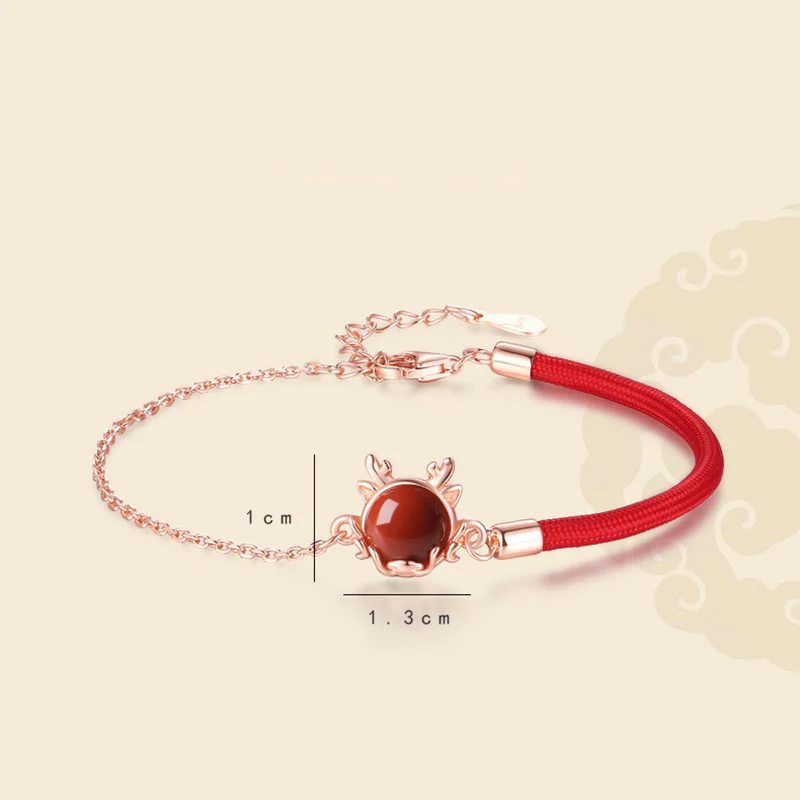❗❗❗A Flash Sale- Buddha Stones 925 Sterling Silver Year of the Dragon Cinnabar Red Agate Dragon Protection Bracelet Necklace Pendant Earrings Ring