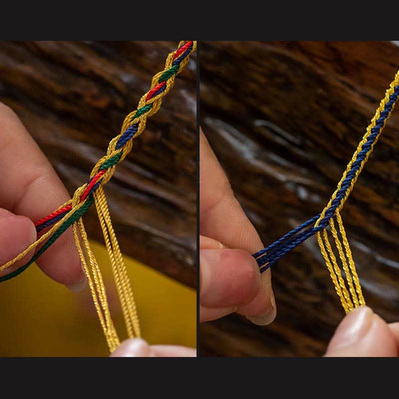 Buddha Stones Tibet Handmade Five God Of Wealth Thangka Protection Wall Car Hanging Decoration