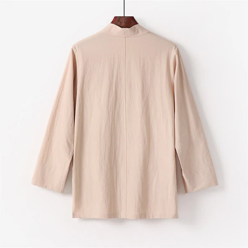 Buddha Stones 2Pcs Cotton Kimono Ankle-Length Pants Men's Meditation Cloth Set