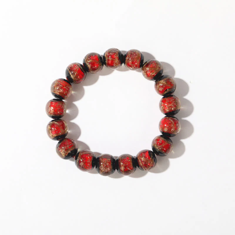 Buddha Stones Tibetan Classic Liuli Glass Bead Luck Wealth Bracelet