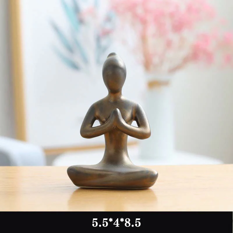 Buddha Stones Abstract Yoga Meditation Exercise Ceramics Spiritual Figurine Sculpture Decoration