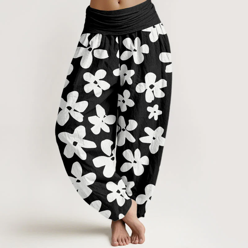 Buddha Stones Casual Bohemian Style Floral Women's Elastic Waist Harem Pants