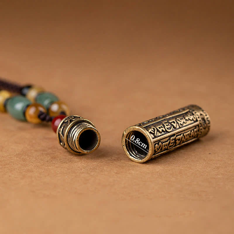 Buddhastoneshop Tibet Om Mani Padme Hum Agate Shurangama Sutra Protection Necklace Pendant