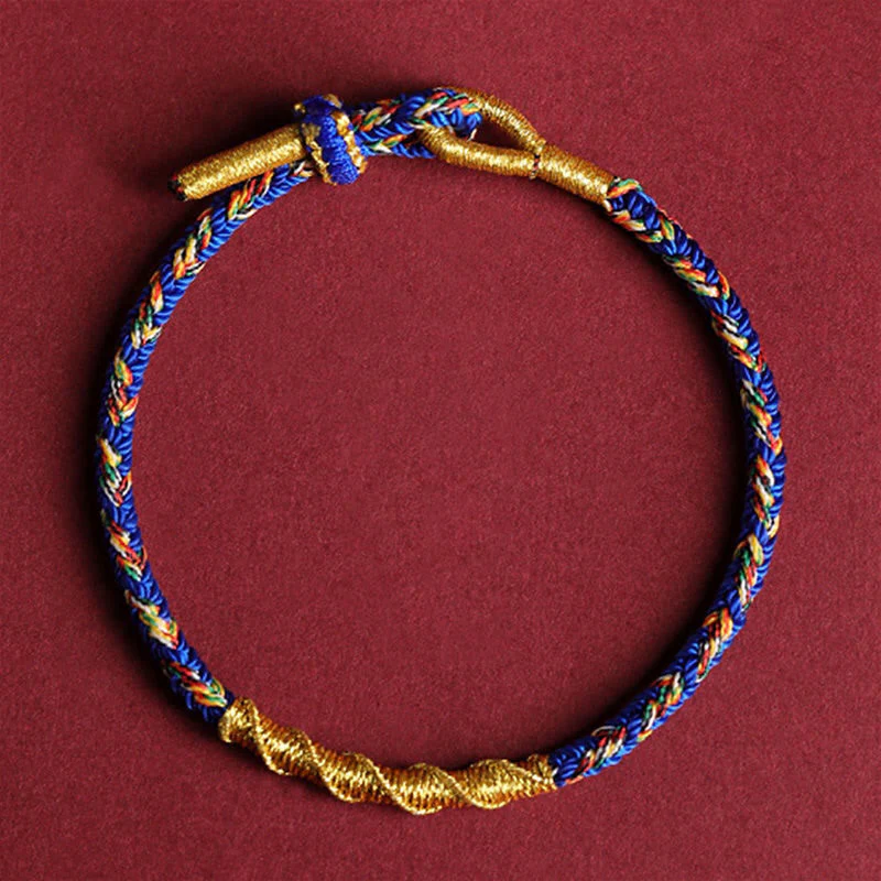 Buddha Stones Handmade Chinese Zodiac Natal Buddha Protection Strength Braided String Bracelet
